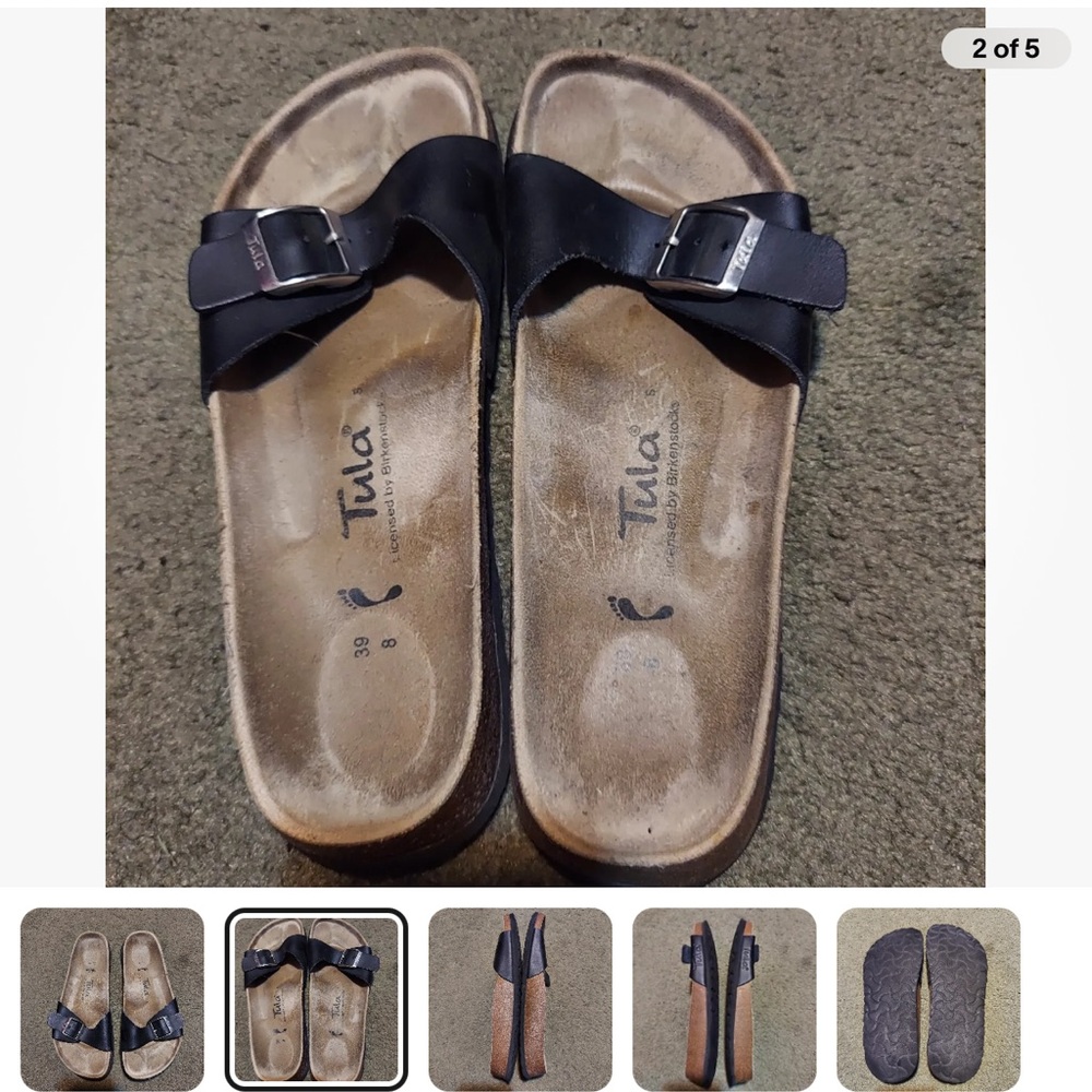 Birkenstock Women's Narrow Eu 39/ Tula Madrid Black Slides Sandals Buckle